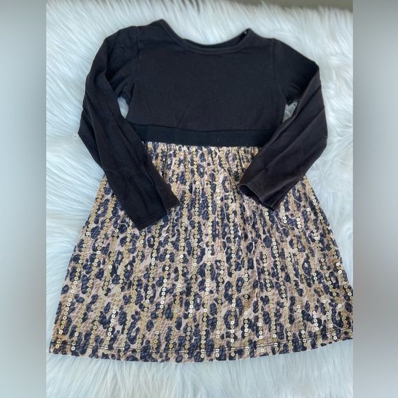 Amy Coe | Toddler black and leopard print dress - size 3t - Picture 1 of 4